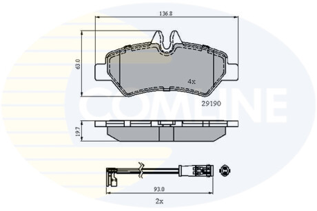 Гальмівні колодки, дискове гальмо (набір) COMLINE CBP21556