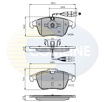 Гальмівні колодки, дискове гальмо (набір) COMLINE CBP22002