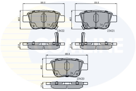 Гальмівні колодки, дискове гальмо (набір) COMLINE CBP31141