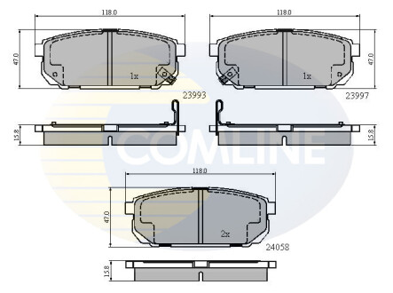 Гальмівні колодки, дискове гальмо (набір) COMLINE CBP31288