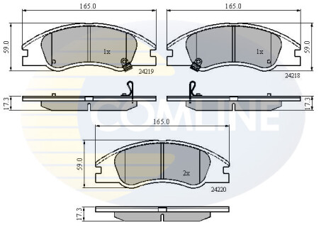 Гальмівні колодки, дискове гальмо (набір) COMLINE CBP31321
