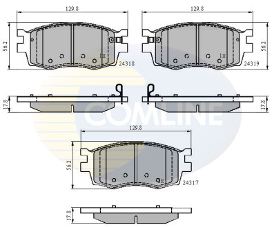 Гальмівні колодки, дискове гальмо (набір) COMLINE CBP31519