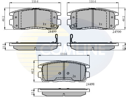 Гальмівні колодки, дискове гальмо (набір) COMLINE CBP31580