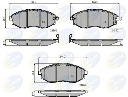 Гальмівні колодки, дискове гальмо (набір) COMLINE CBP31585