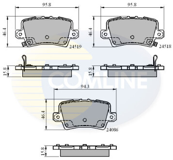 Гальмівні колодки, дискове гальмо (набір) COMLINE CBP31587