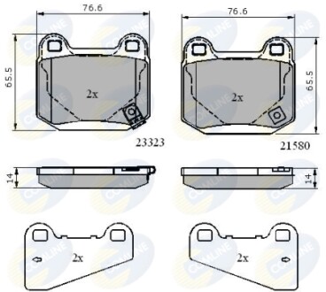 Гальмівні колодки, дискове гальмо (набір) COMLINE CBP31755