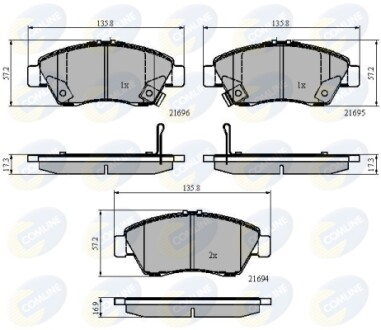 Гальмівні колодки, дискове гальмо (набір) COMLINE CBP32009