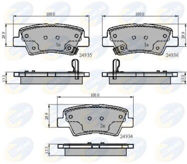 Гальмівні колодки, дискове гальмо (набір) COMLINE CBP32023