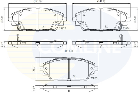 Гальмівні колодки (набір) COMLINE CBP32242