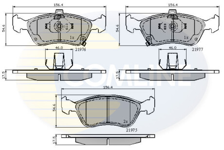 Гальмівні колодки, дискове гальмо (набір) COMLINE CBP3450