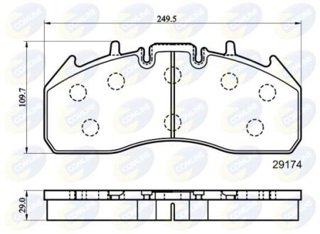 Гальмівні колодки, дискове гальмо (набір) COMLINE CBP9078MK