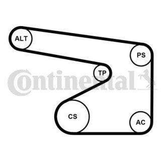 Комплект (ремінь+ролики+помпа) Contitech 5PK1355WP1