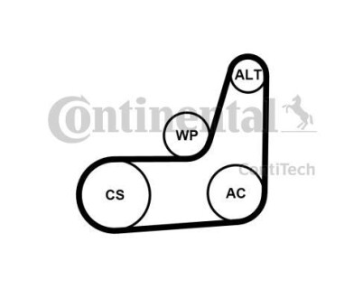 Ременный комплект Contitech 6PK1019ELASTT2