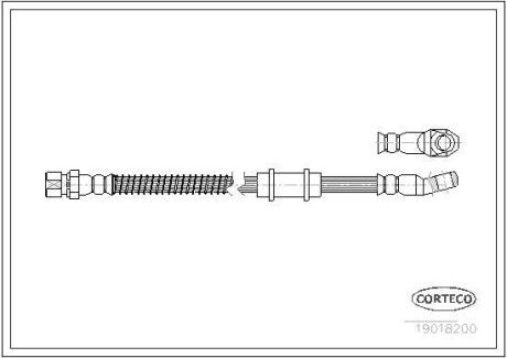 Шланг тормозной ВАЗ 2121 передний (L=471 мм) CORTECO 19018200