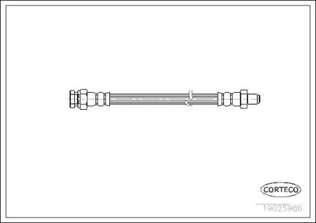 Шланг гальмівний CORTECO 19025986