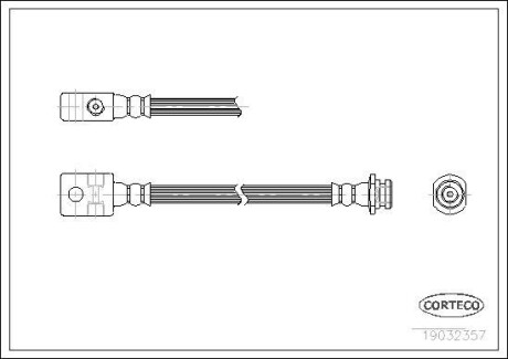 Шланг гальмівний CORTECO 19032357