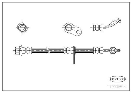 Шланг гальмівний CORTECO 19032514