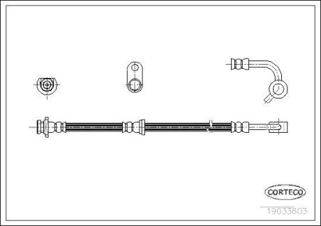 Шланг гальмівний CORTECO 19033603