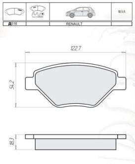 Дисковые тормозные колодки, комплект DAFMI / INTELLI D516E