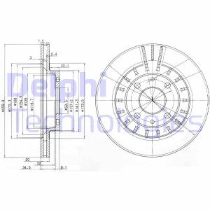 Диск гальмівний Delphi BG3806