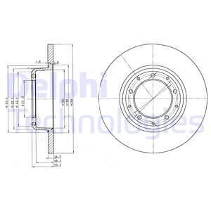 Диск гальмівний LANDROVER DEFENDER 110, DEFENDER 130 Delphi BG3982C