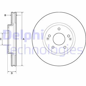 Комплект гальмівних дисків (2 шт) Delphi BG4809C