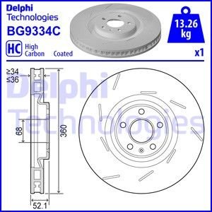 Диск гальмівнийPRZOD PRAWA Delphi BG9334C