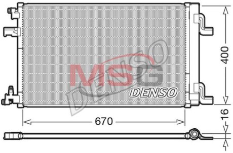 Радіатор кондиціонераOPEL ZAFIRA С TOURER (P12) 13-; CHEVROLET ORLANDO (J309) 11- DENSO DCN20002