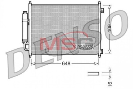 Радіатор кондиціонераNISSAN X-TRAIL (T31) 07-13,X-TRAIL (T32) 13- DENSO DCN46001