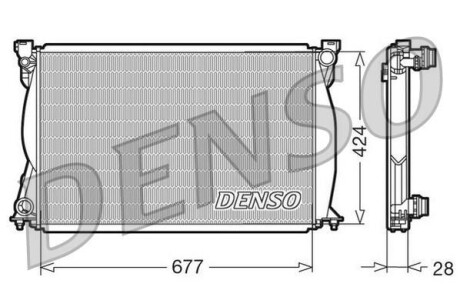 Радіатор, охолодження двигуна DENSO DRM02038