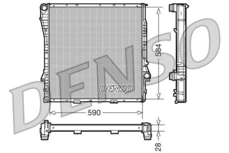 Радіатор, охолодження двигуна DENSO DRM05116