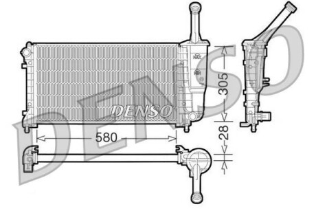 Радіатор, охолодження двигуна DENSO DRM09106