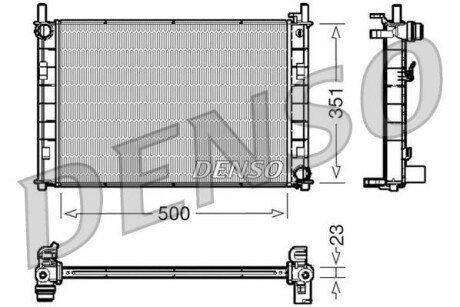 Радіатор, охолодження двигуна DENSO DRM10045