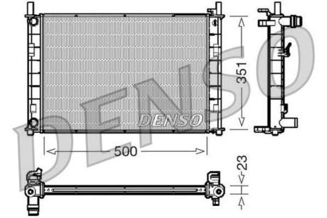 Радіатор, охолодження двигуна DENSO DRM10046