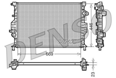 Радіатор, охолодження двигуна DENSO DRM10077