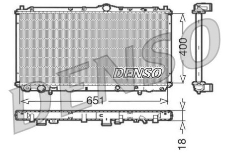 Радіатор, охолодження двигуна DENSO DRM33061