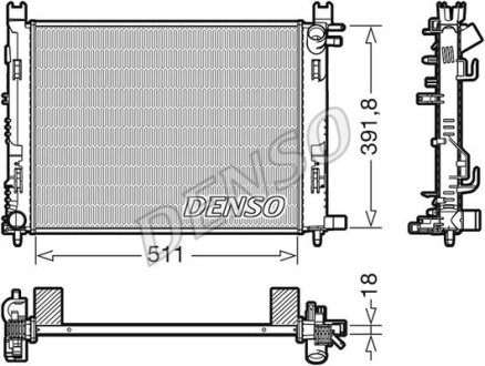 Радіатор двигуна, головний DENSO DRM37002