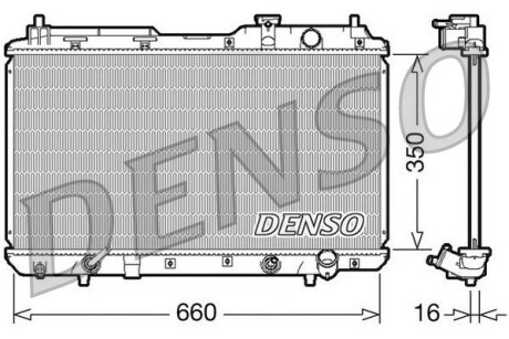 Радіатор, охолодження двигуна DENSO DRM40010