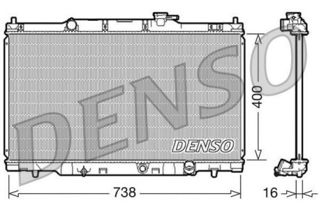 Радіатор, охолодження двигуна DENSO DRM40011