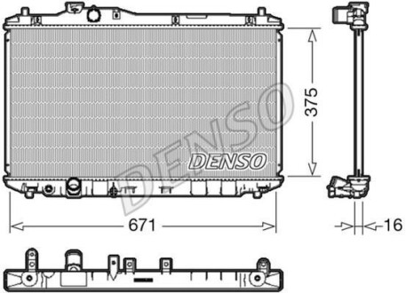 Радіатор двигуна, головний DENSO DRM40037