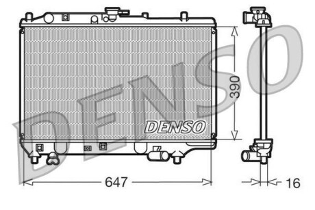 Радіатор, охолодження двигуна DENSO DRM44006