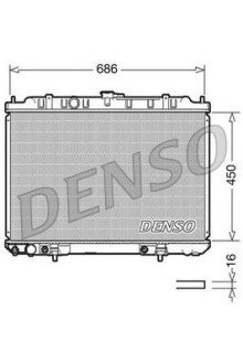 Радіатор, охолодження двигуна DENSO DRM46008