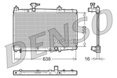 Радіатор, охолодження двигуна DENSO DRM50007