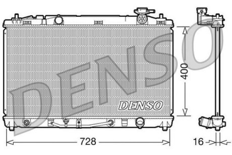 Радіатор, охолодження двигуна DENSO DRM50042