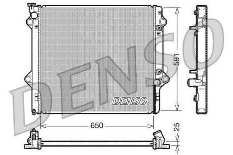 Радіатор, охолодження двигуна DENSO DRM50046