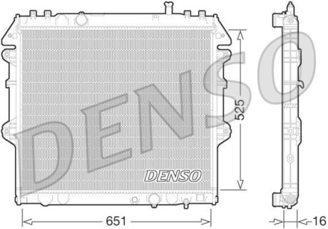 Радіатор, охолодження двигуна DENSO DRM50069