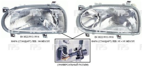 Фара передня DEPO FP 9522 R15-E