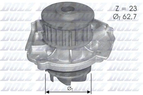 Насос системи охолодження 1.4 8V ft ALFA ROMEO MITO 08-18, FIAT DOBLO 00-16, LANCIA Y 96-03 DOLZ S319