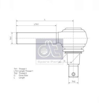 Наконечник поперечної кермової тяги DT 119010