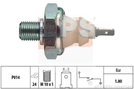 Датчик тиску масла (білий) Audi/VW 1,8 bar EPS 1.800.045 (фото 1)